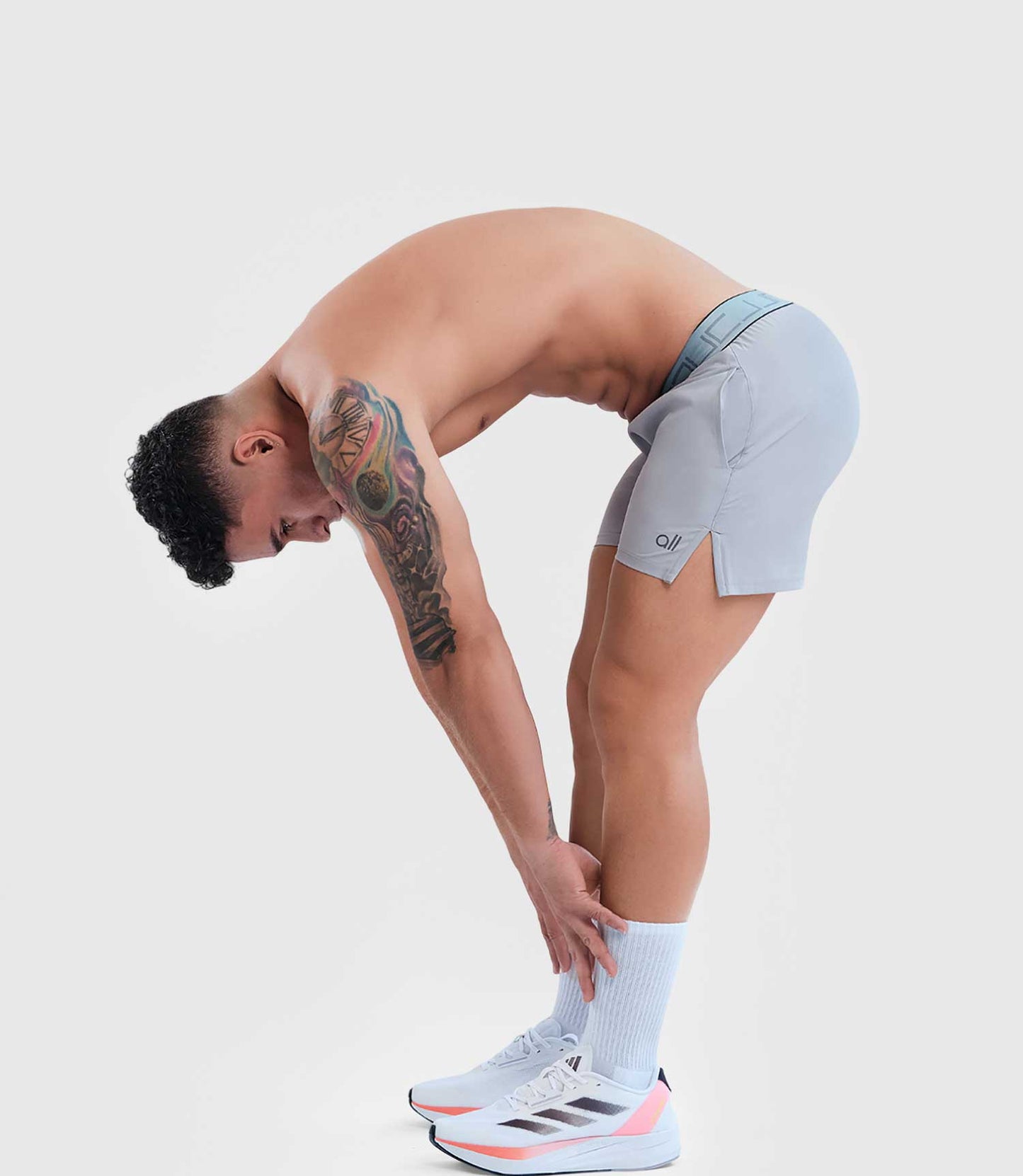 Pantaloneta Tipo Short Gray Gris Claro Para Hombre
