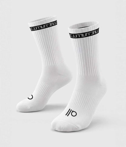 Medias deportivas color blanco / sports socks white caña alta blancas talla unica / one size