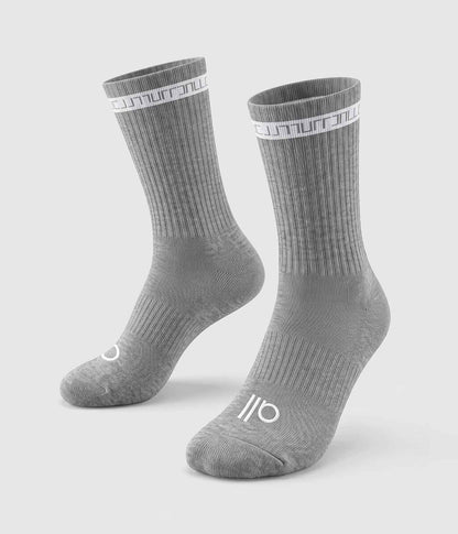 Medias deportivas color gris / sports socks light gray caña alta talla única / one size