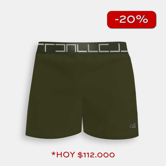 Pantaloneta Tipo Short Verde Militar Para Hombre