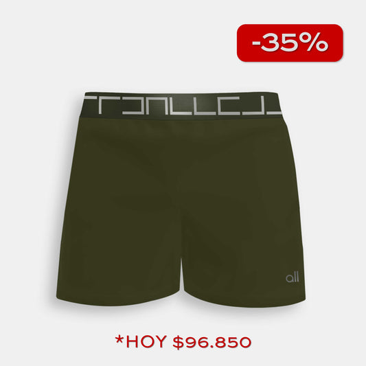 Pantaloneta Tipo Short Verde Militar Para Hombre