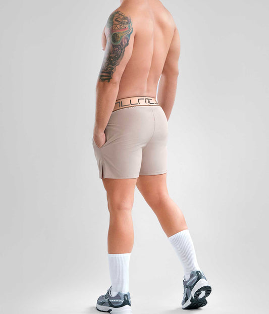 Pantaloneta Corta Deportiva Tipo Short Beige Arena Sand Para Hombre