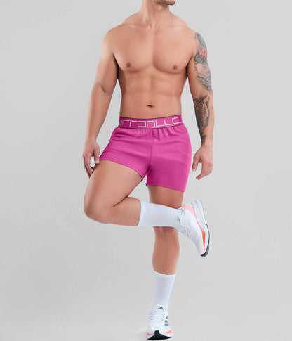 Pantaloneta Corta Deportiva Tipo Short Rosa Hot Pink Para Hombre